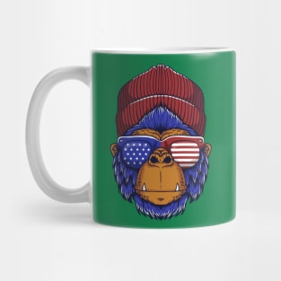 gorilla head USA illustration Mug